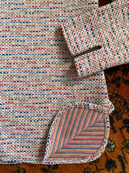 Vintage 1970s White Textured Leisure Jacket