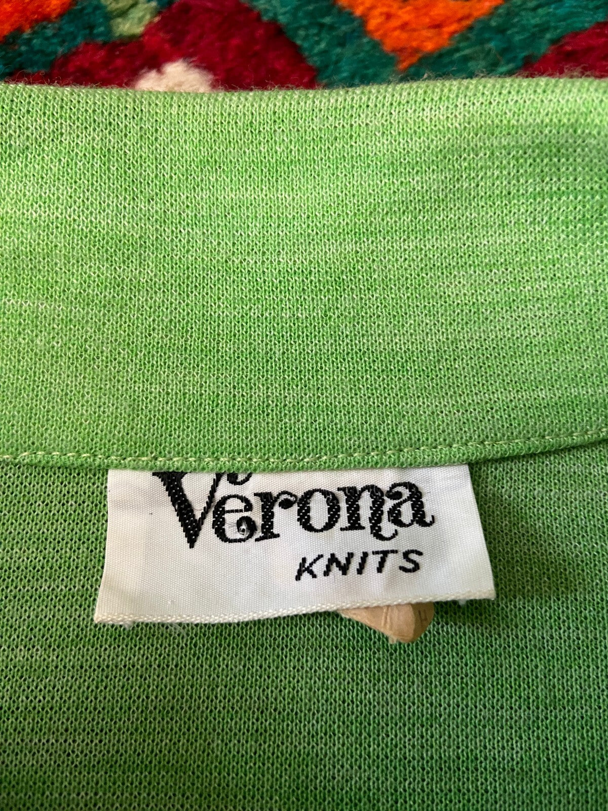 Vintage 1970s Green Thick Knit Shirt