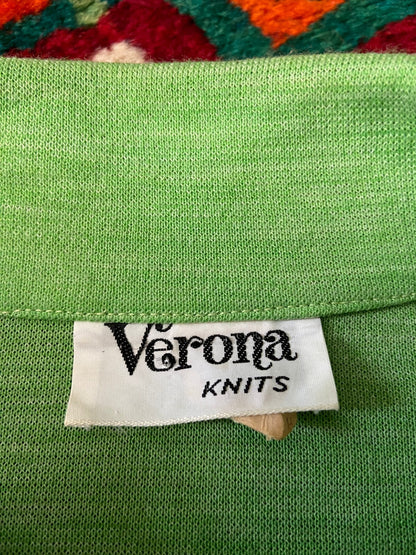 Vintage 1970s Green Thick Knit Shirt