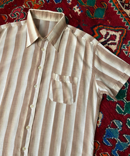 Vintage 1970s Striped Dagger Collar Shirt