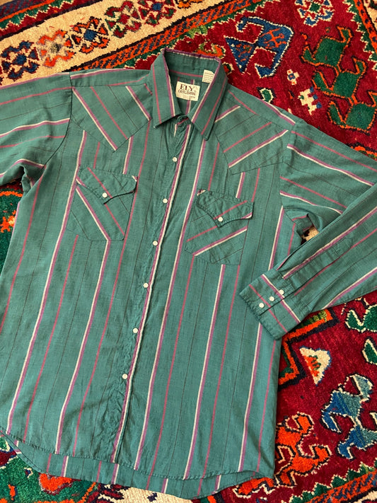 Vintage 90s Green Ely Western Shirt