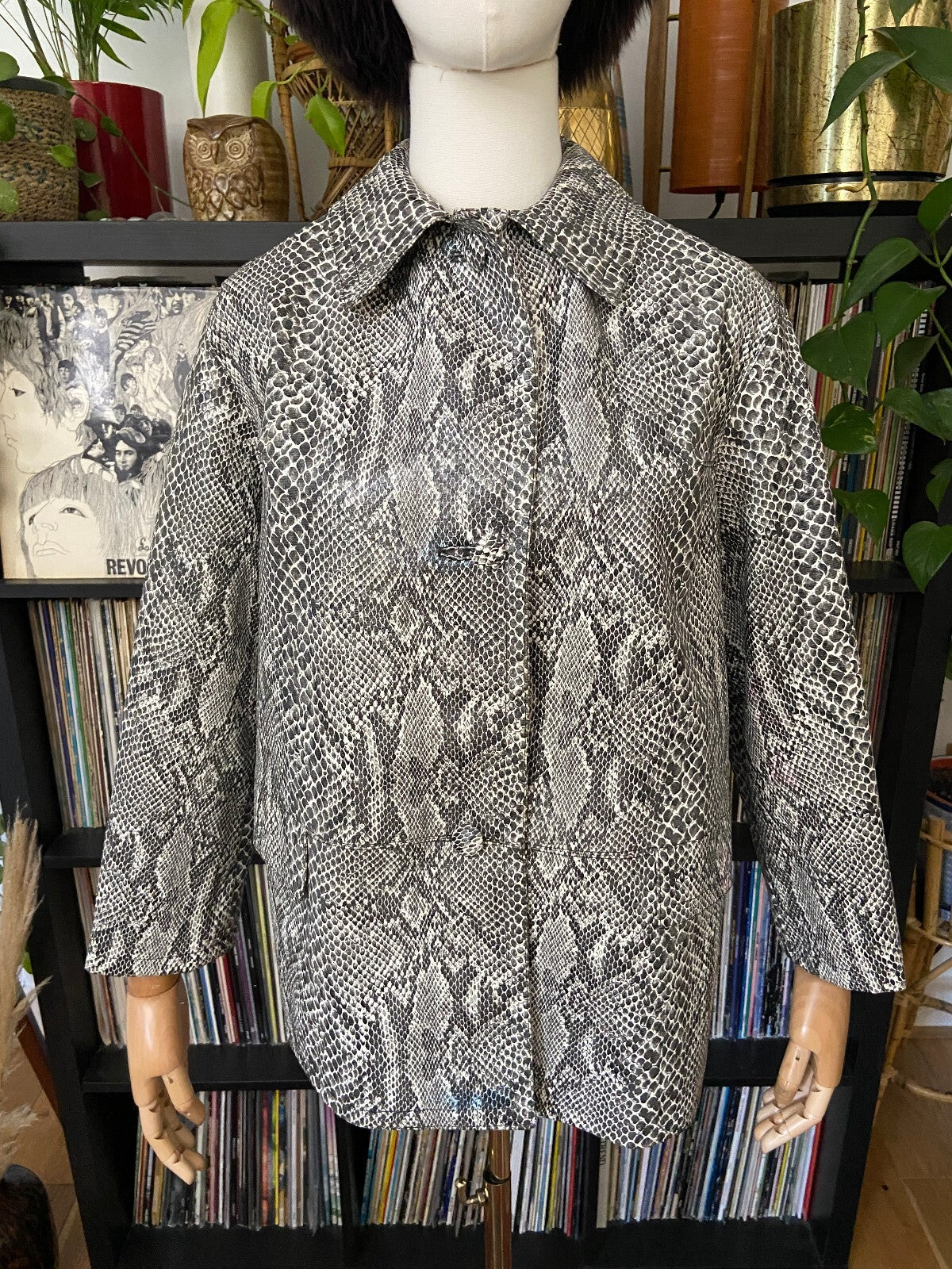 Vintage 1960s Faux Snakeskin A-Line Swing Jacket