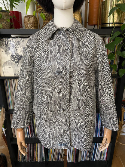 Vintage 1960s Faux Snakeskin A-Line Swing Jacket