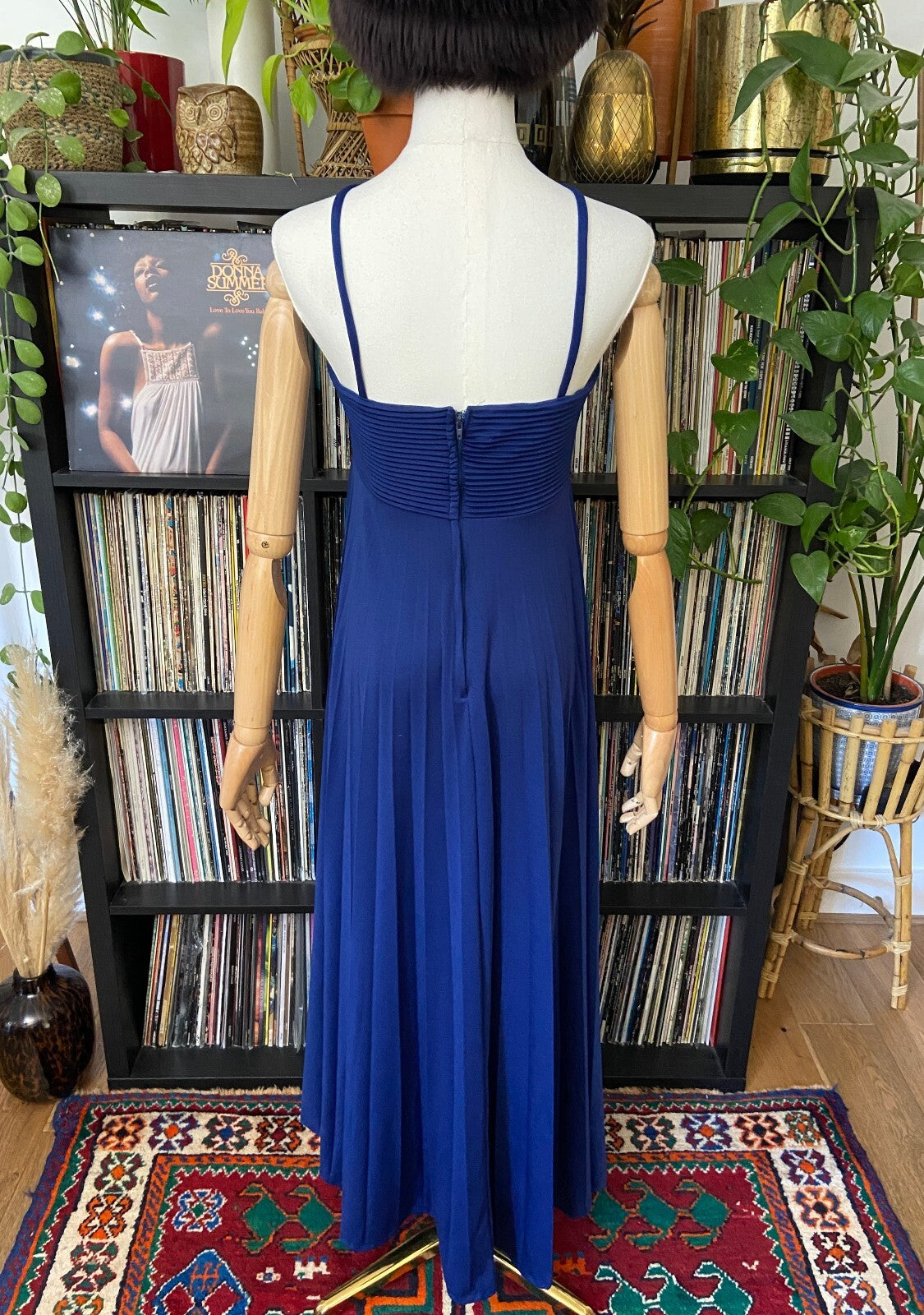 Vintage 1970s Navy Strappy Disco Dress