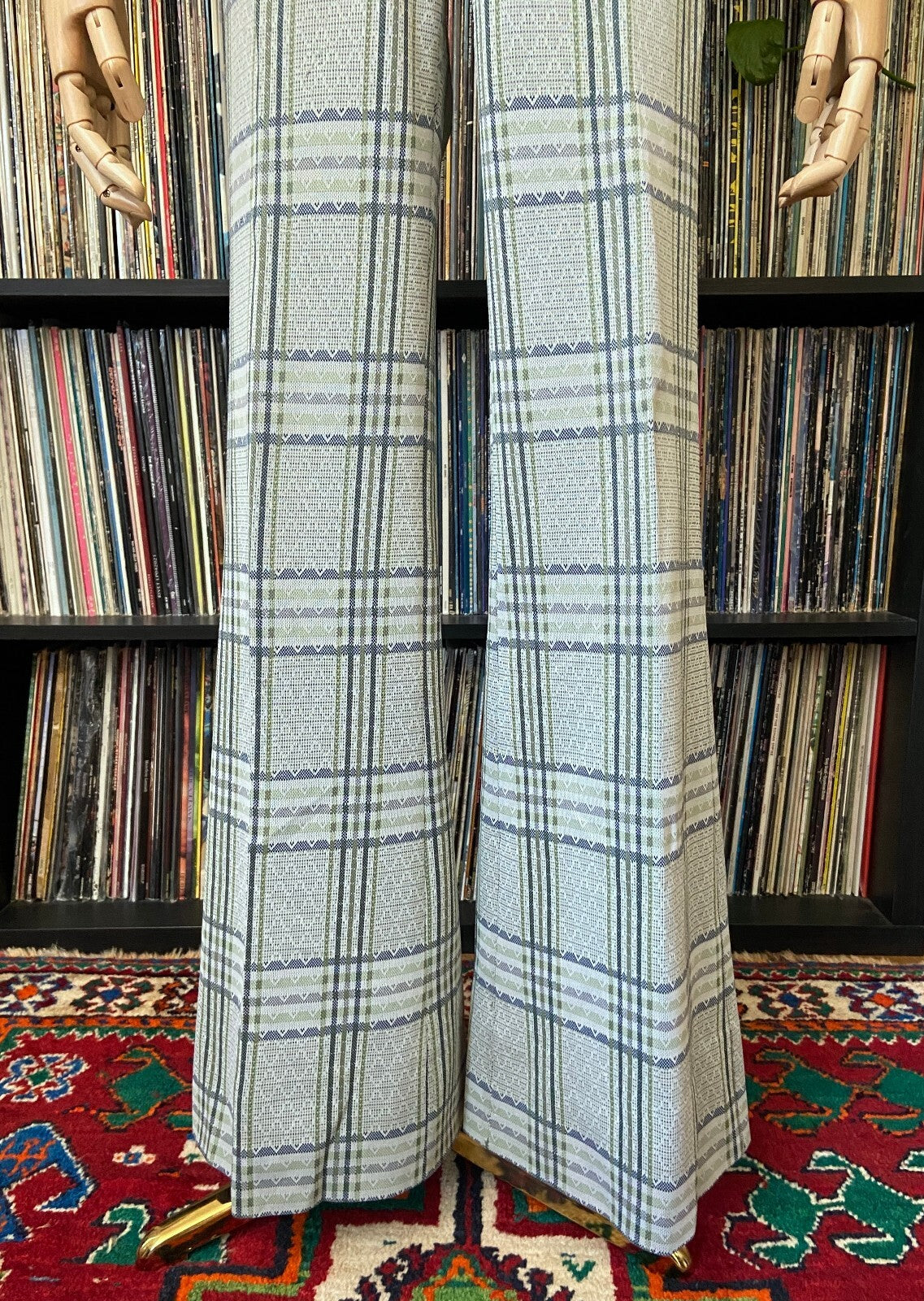 Vintage Dusty Green Riviera Flared Knit Trousers W30 / L32