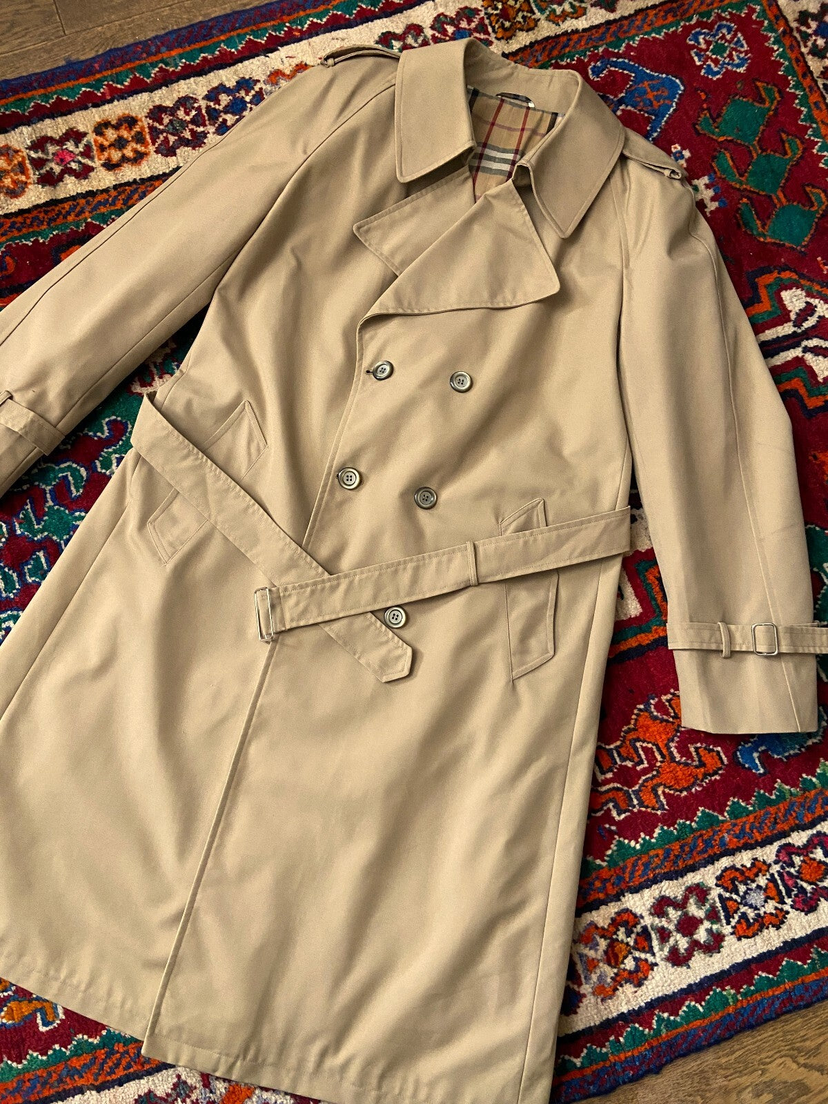 Vintage 1970s Beige Belted Raincoat