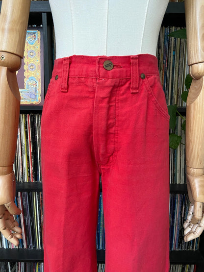 Vintage 1970s Red Wrangler Bluebell Jeans W27