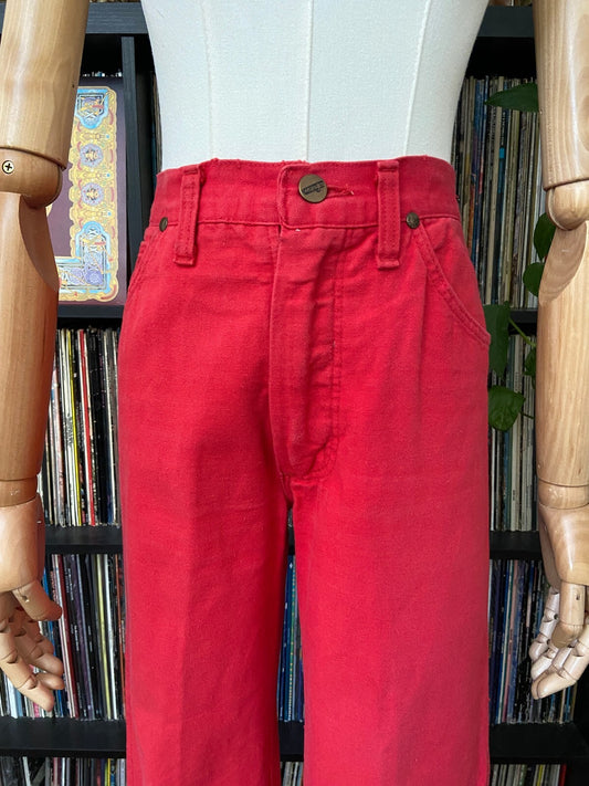 Vintage 1970s Red Wrangler Bluebell Jeans W27
