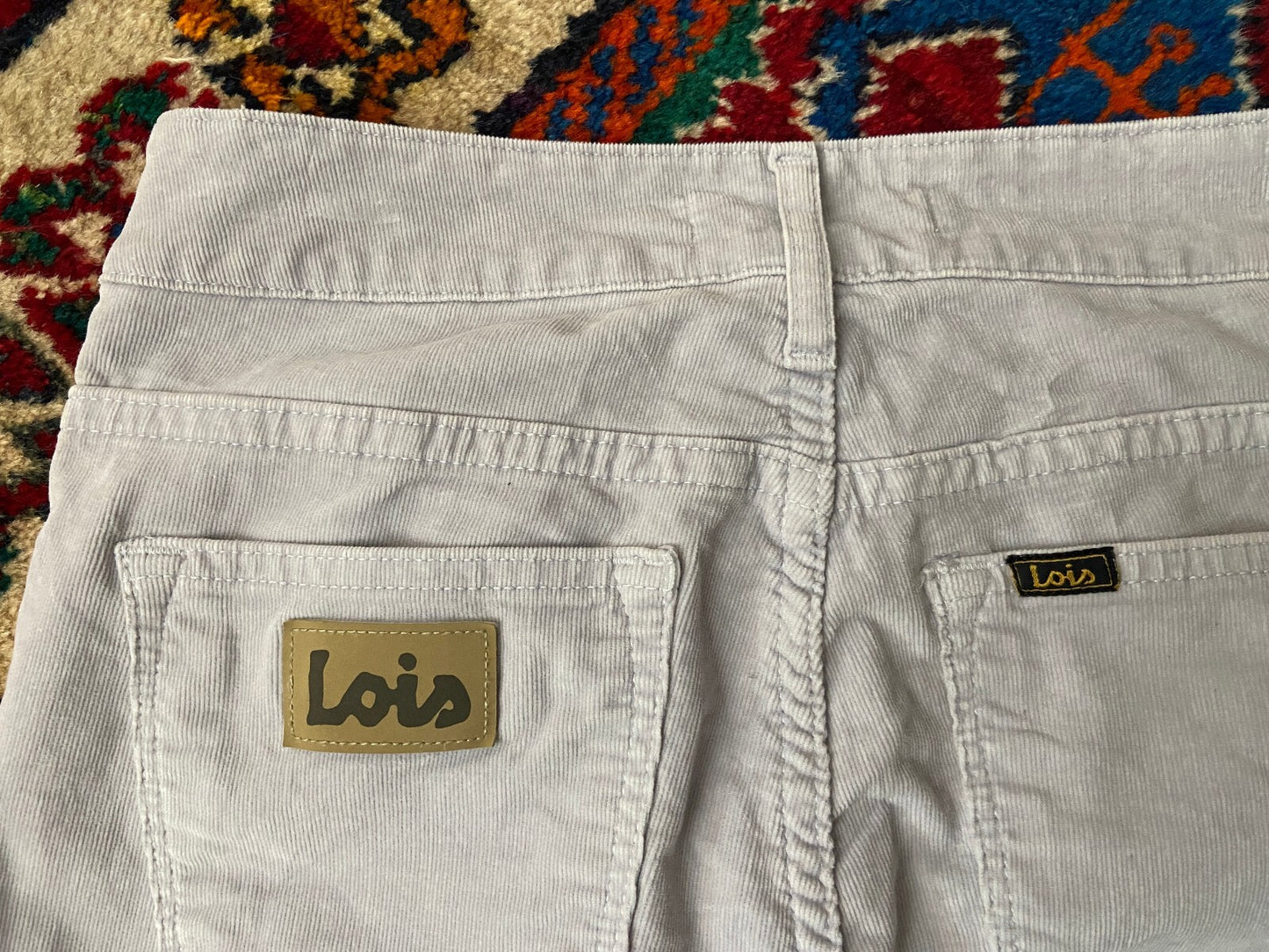 Lois Lilac Corduroy Flared Trousers W26
