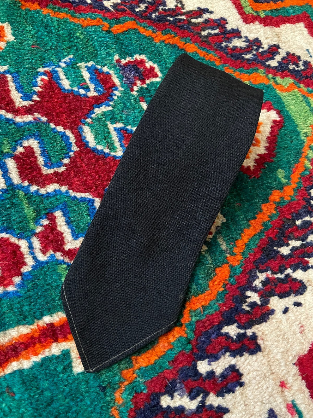 Vintage 1960s Black Wool & Mohair Tie