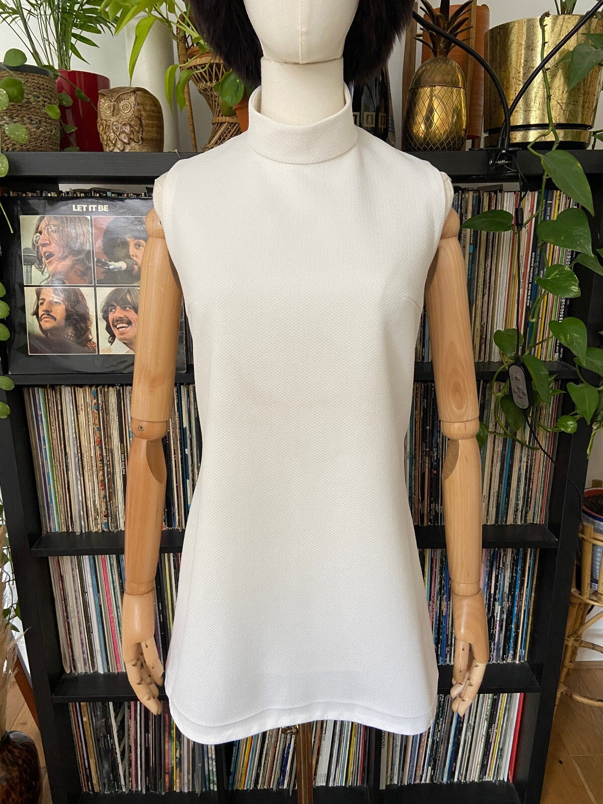Vintage 1960s White Mini Tunic Dress