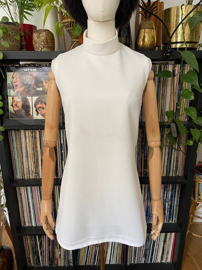 Vintage 1960s White Mini Tunic Dress