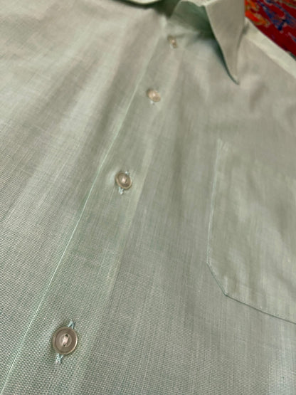 Vintage 1970s Mint Green Dagger Collar Shirt