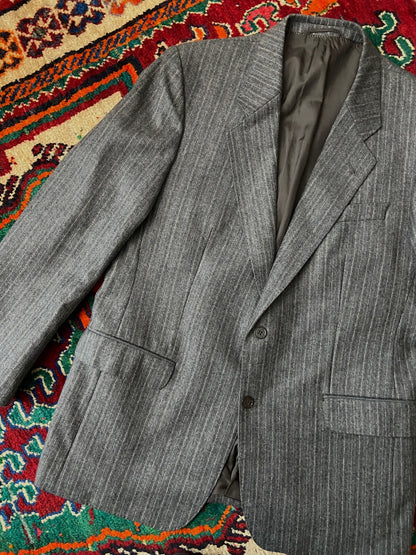 Vintage 90s Grey Pinstripe Blazer Jacket