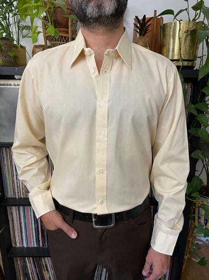 Vintage 1970s Italian Deadstock Beige Shirt