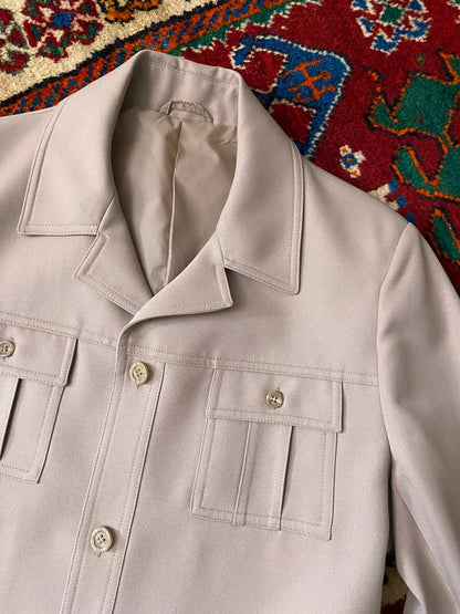 Vintage 1970s Beige Safari Leisure Jacket