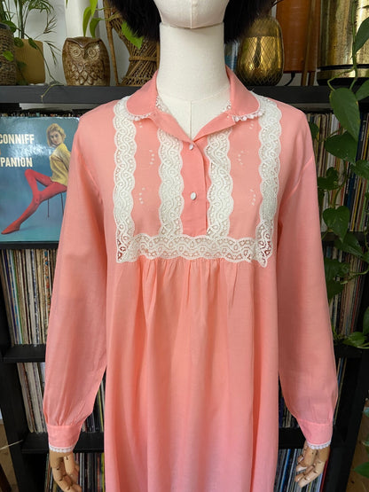 Vintage 1970s Italian Pink Night Dress