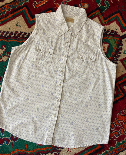 Vintage Y2K Wrangler Sleeveless Western Shirt