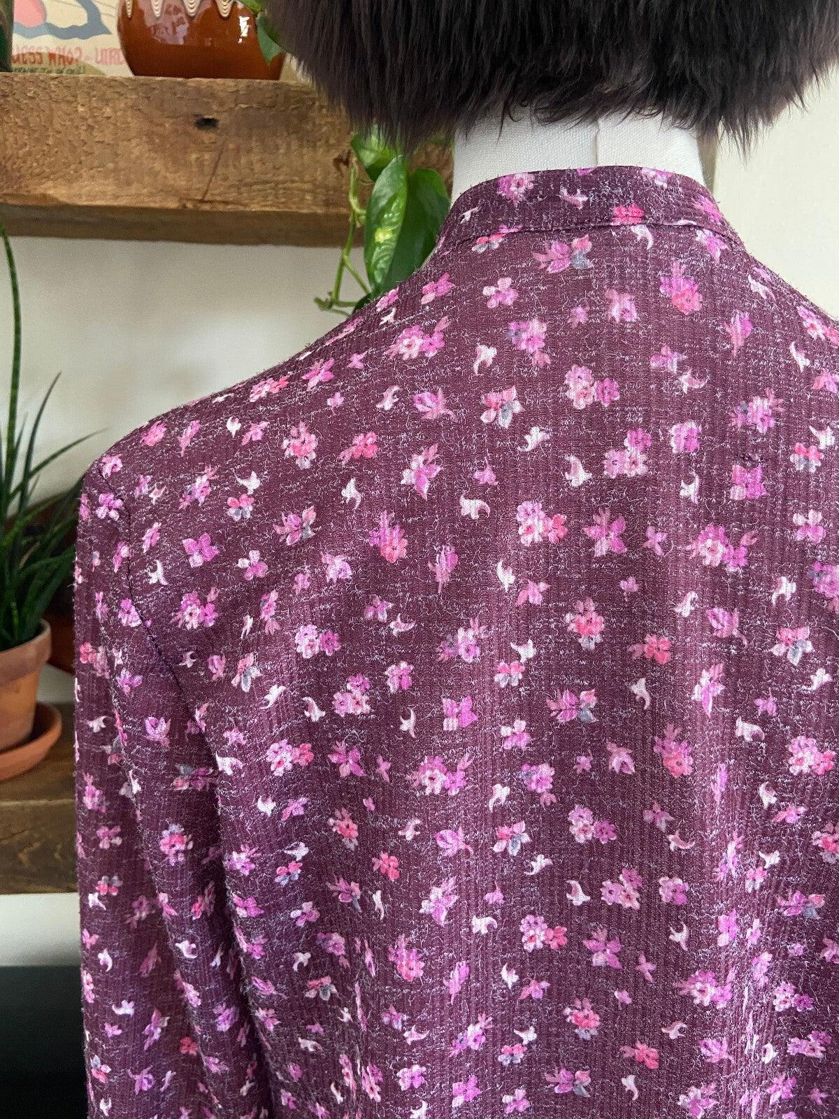 Vintage 1970s Purple Pussybow Blouse