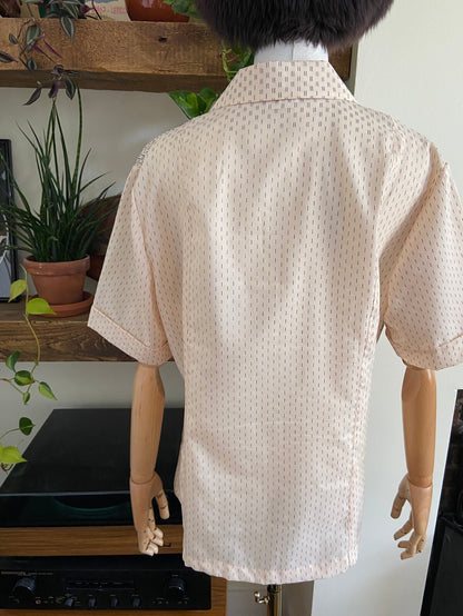 Vintage 1980s Peach Italian Short Sleeve Shirt