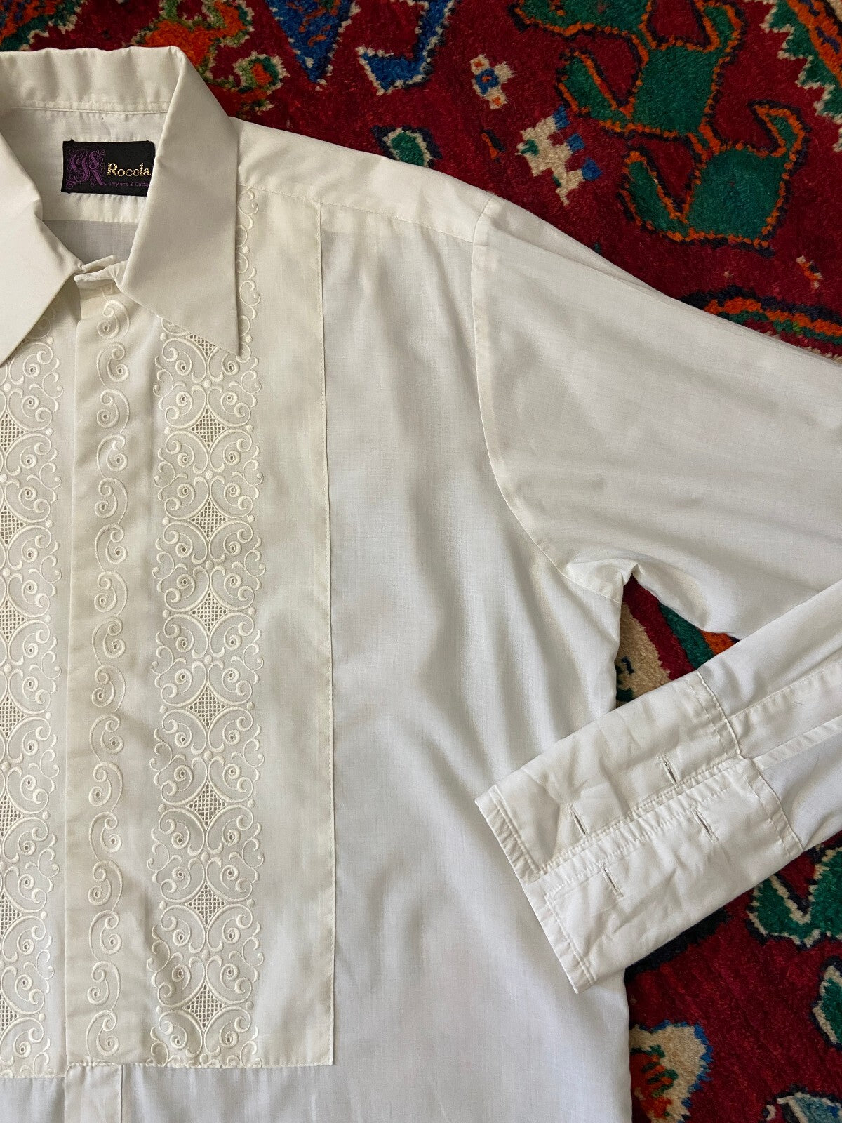 Vintage 1970s Embroidered Dress Shirt