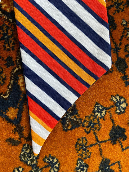 Vintage 1970s Red & Orange Striped Scarf
