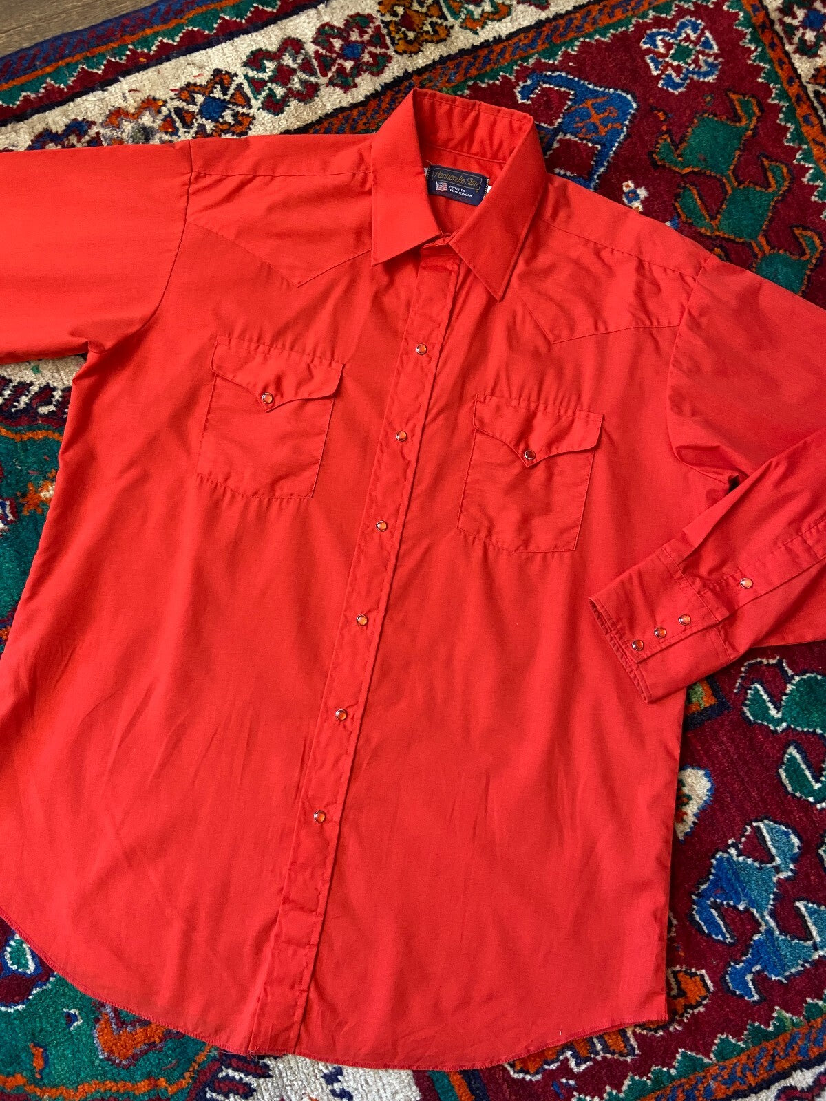 Vintage 1970s Red Panhandle Slim Western Shirt