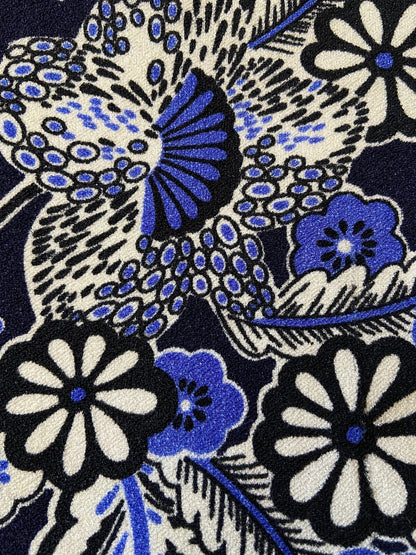 Vintage 1970s Navy & White Floral Swim Shorts