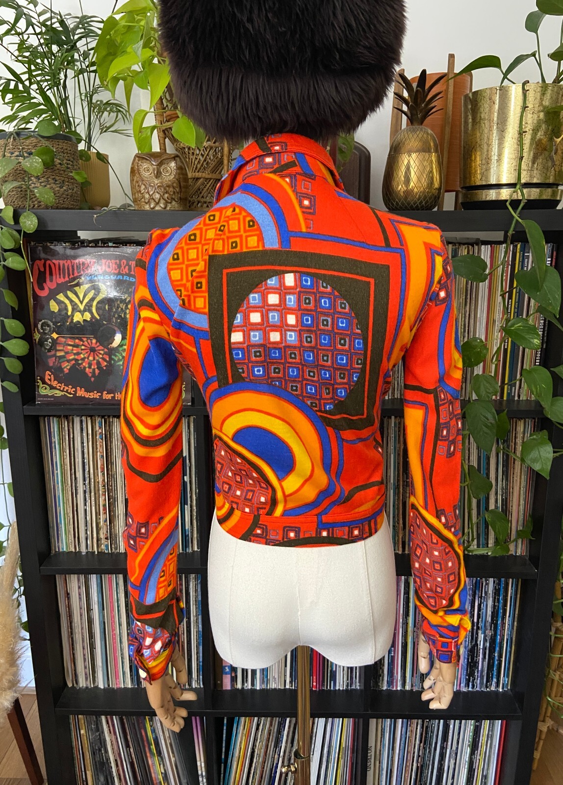 Vintage 1970s Psychedelic Cropped Shirt