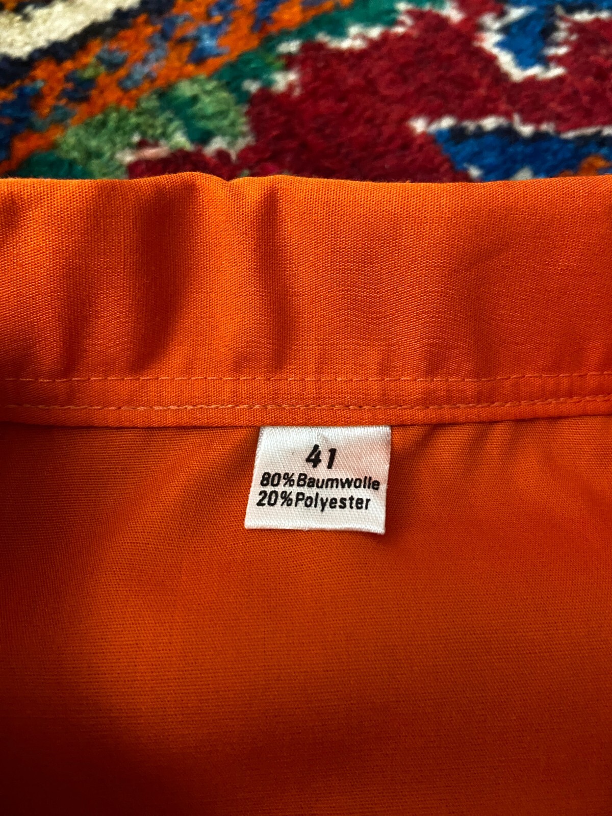 Vintage 1970s Orange Camp Collar Shirt