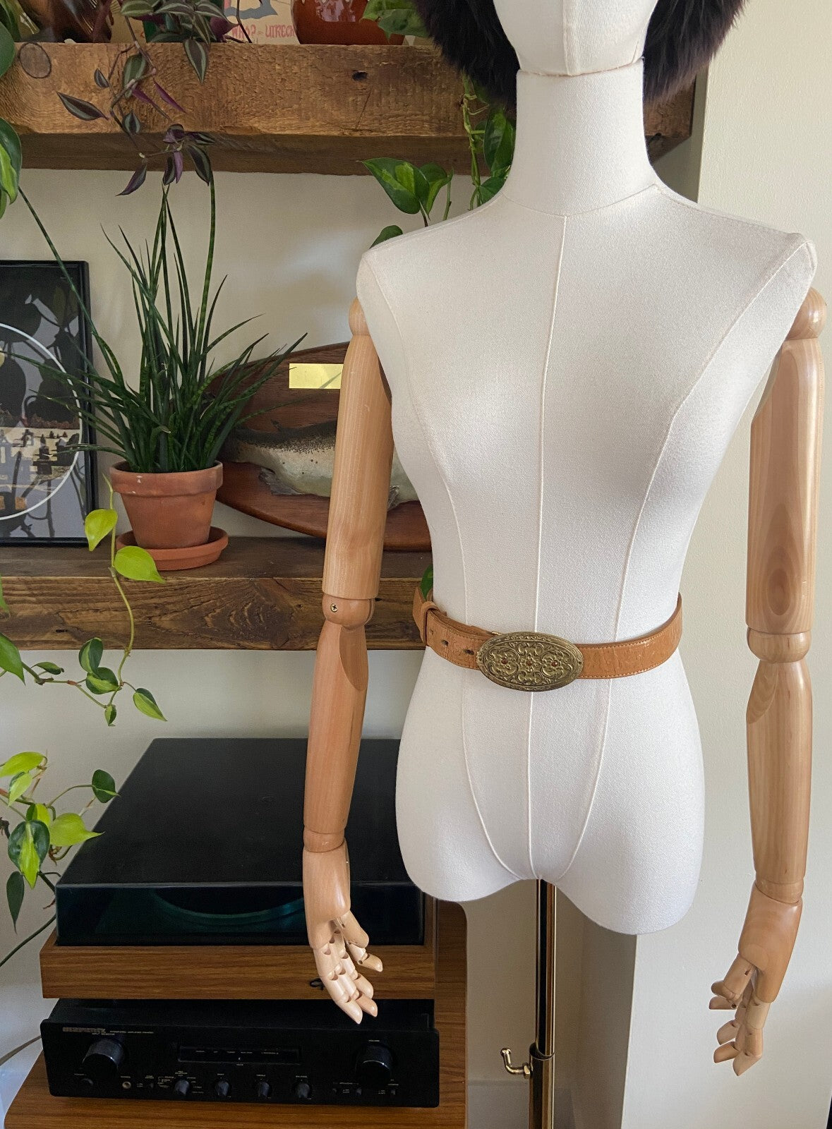 Vintage Tan Western Buckle Belt