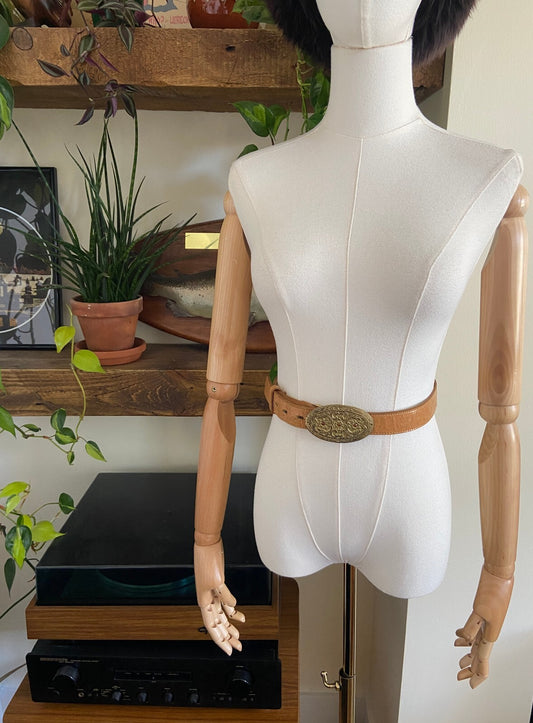 Vintage Tan Western Buckle Belt