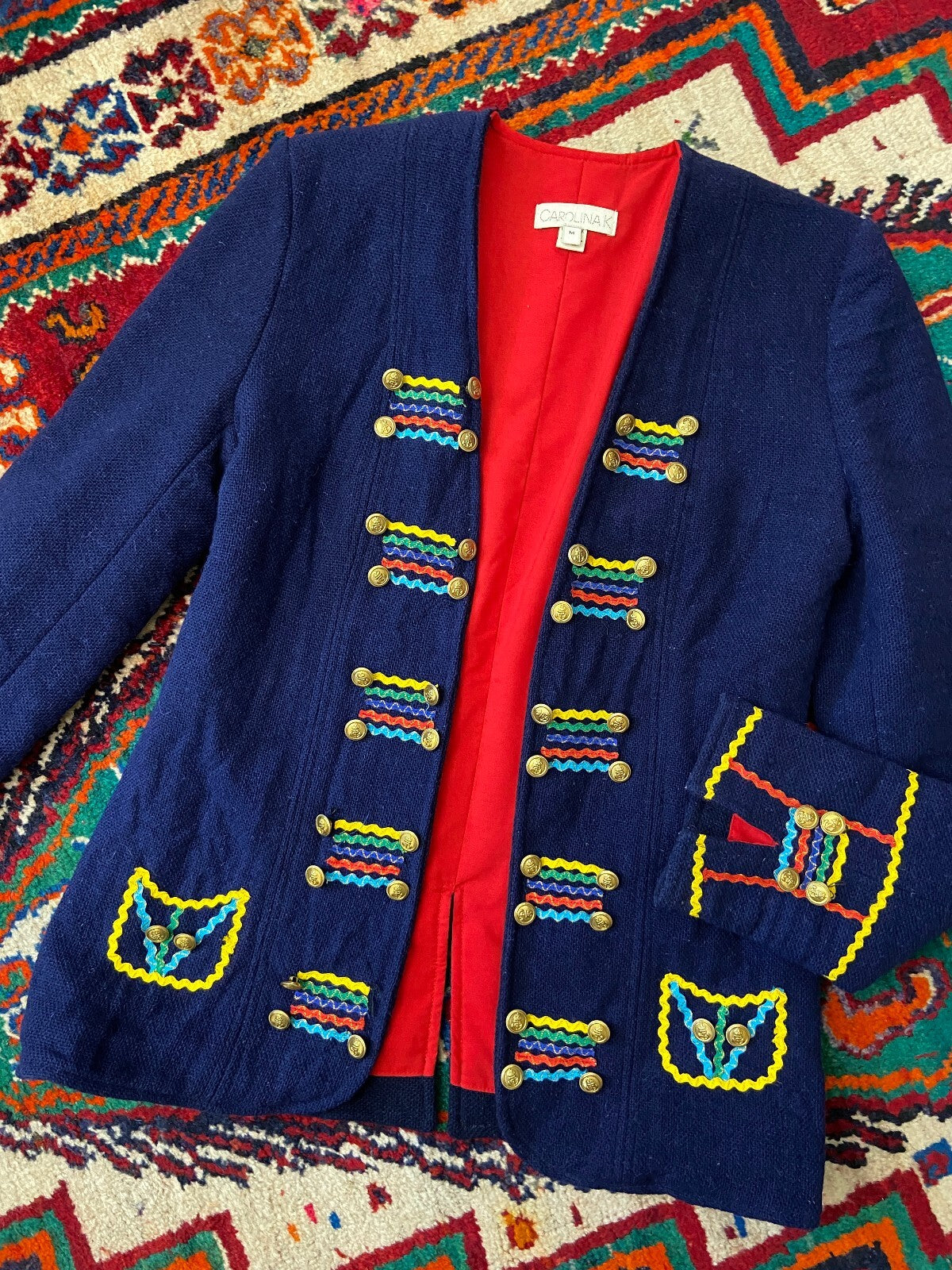 Carolina K Navy Peruvian Folk Jacket