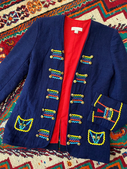 Carolina K Navy Peruvian Folk Jacket