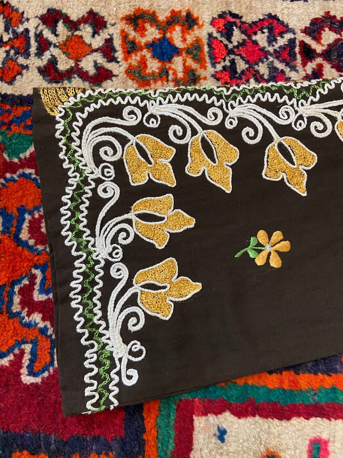 Vintage 1970s Brown Embroidered Kaftan Dress