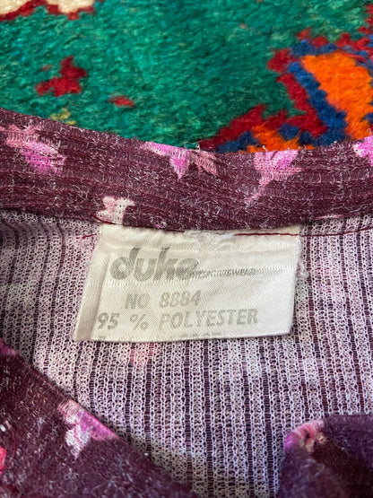 Vintage 1970s Purple Pussybow Blouse