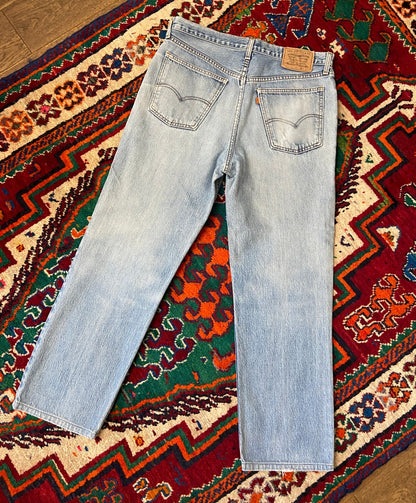 Vintage 90s Levi's 630 Orange Tab Pale Blue Jeans W36