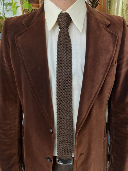 Vintage 1970s Chocolate Loose Knit Tie