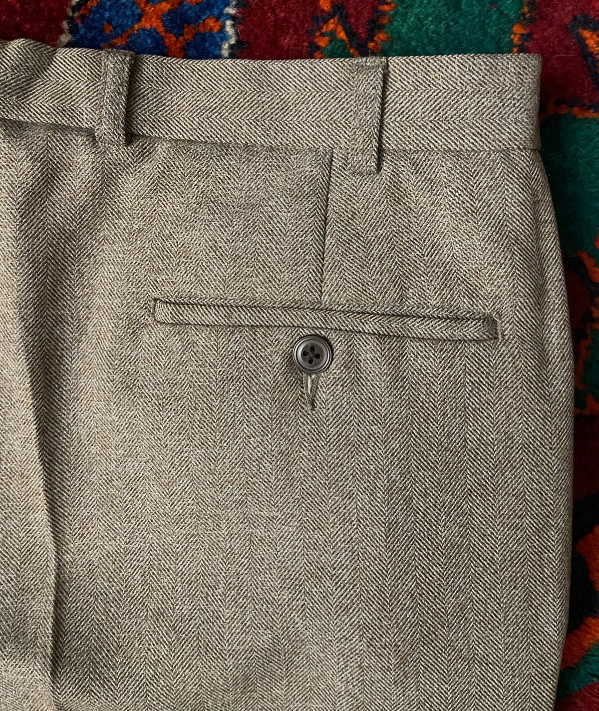 Vintage 1970s St Michael Wide Leg Herringbone Trousers W36/L29