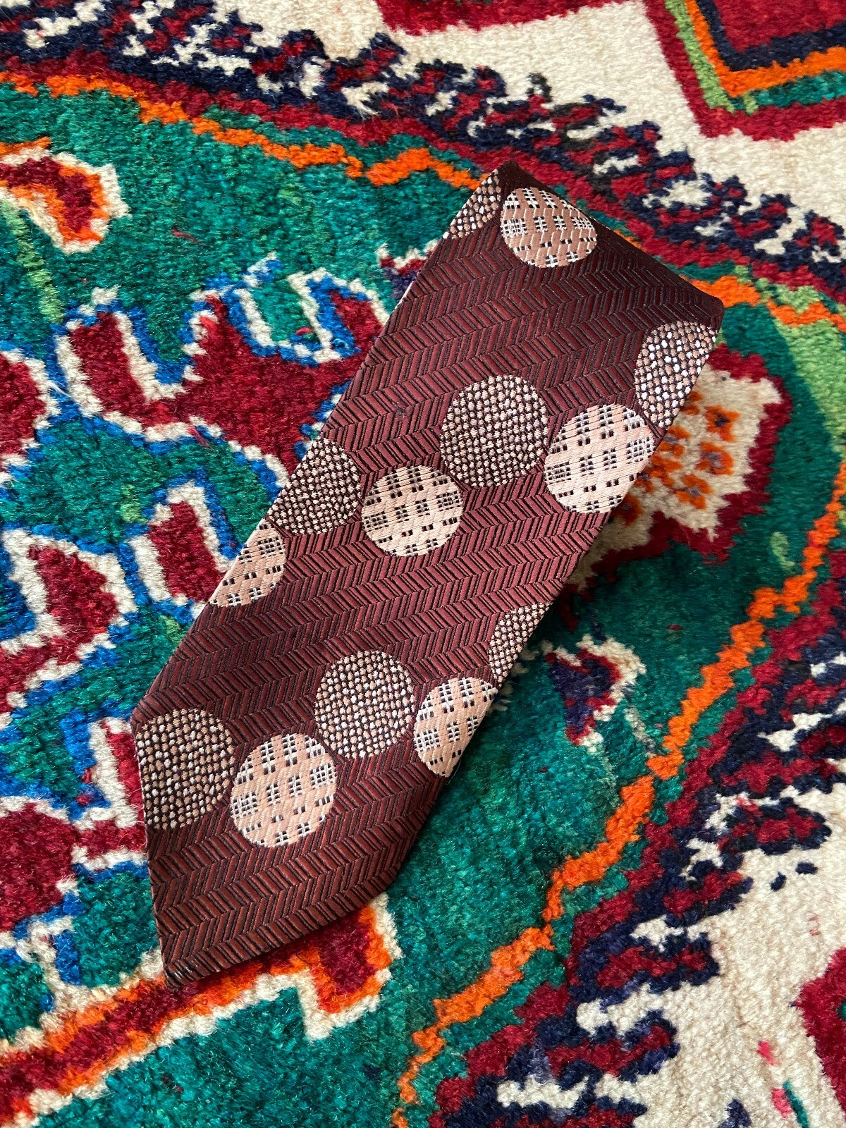 Vintage Burgundy Japanese Patterned Tie