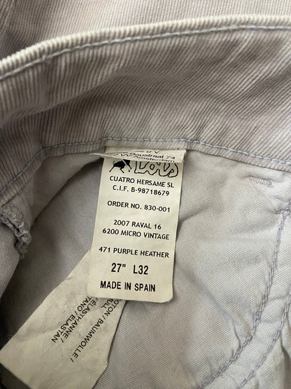 Lois Lilac Corduroy Flared Trousers W26