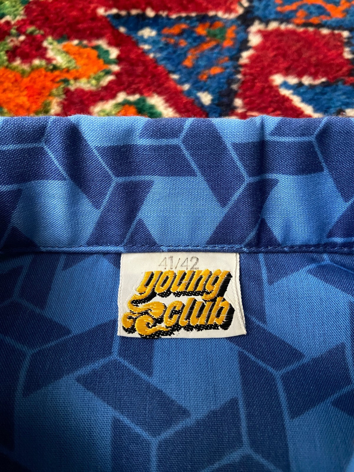 Vintage 1970s Geometric Print Dagger Collar Shirt