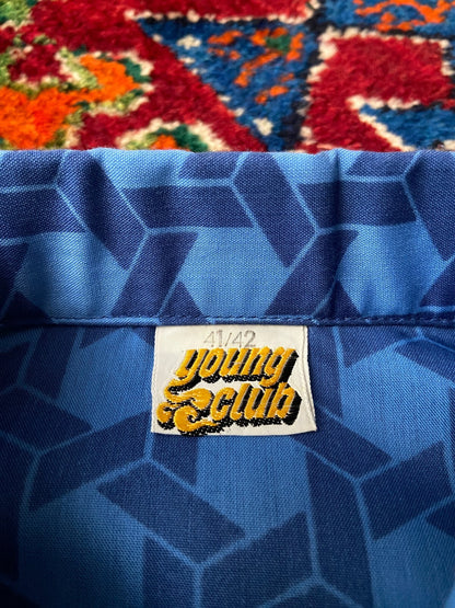 Vintage 1970s Geometric Print Dagger Collar Shirt