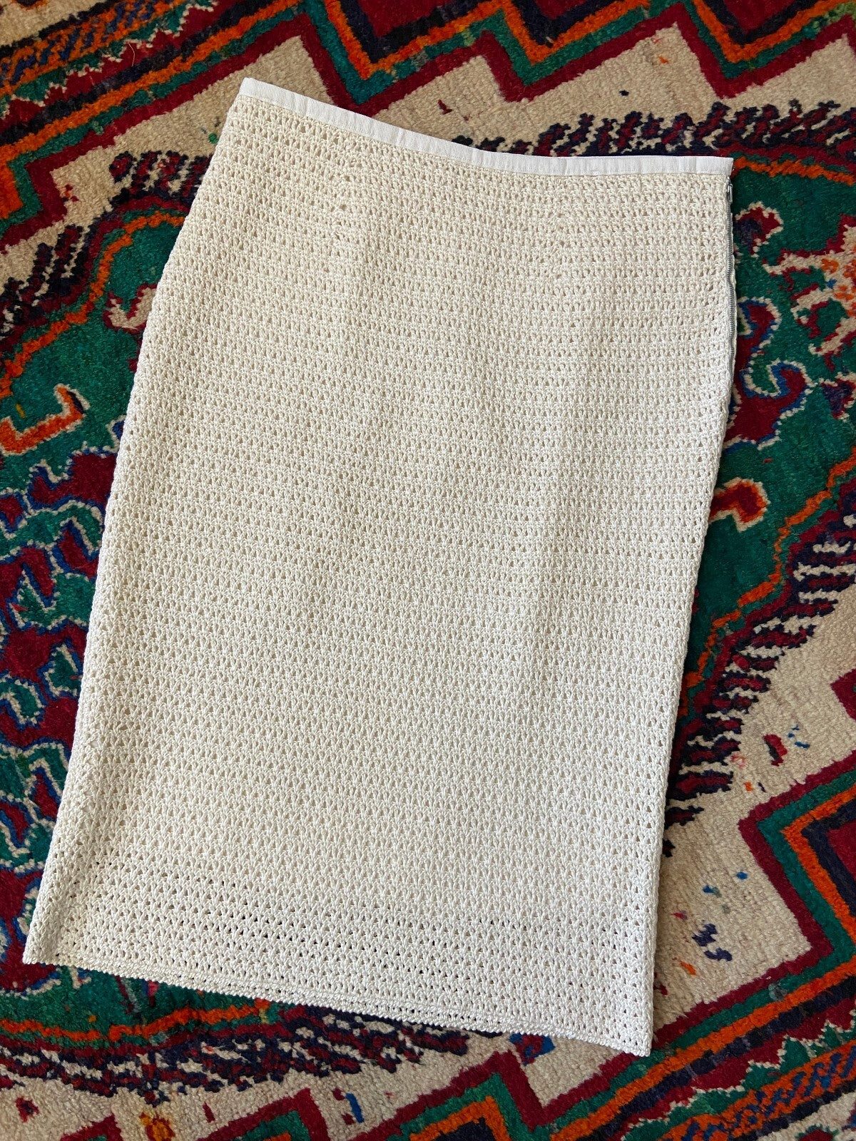 Vintage 1970s Cream Crochet Two Piece Mod Set