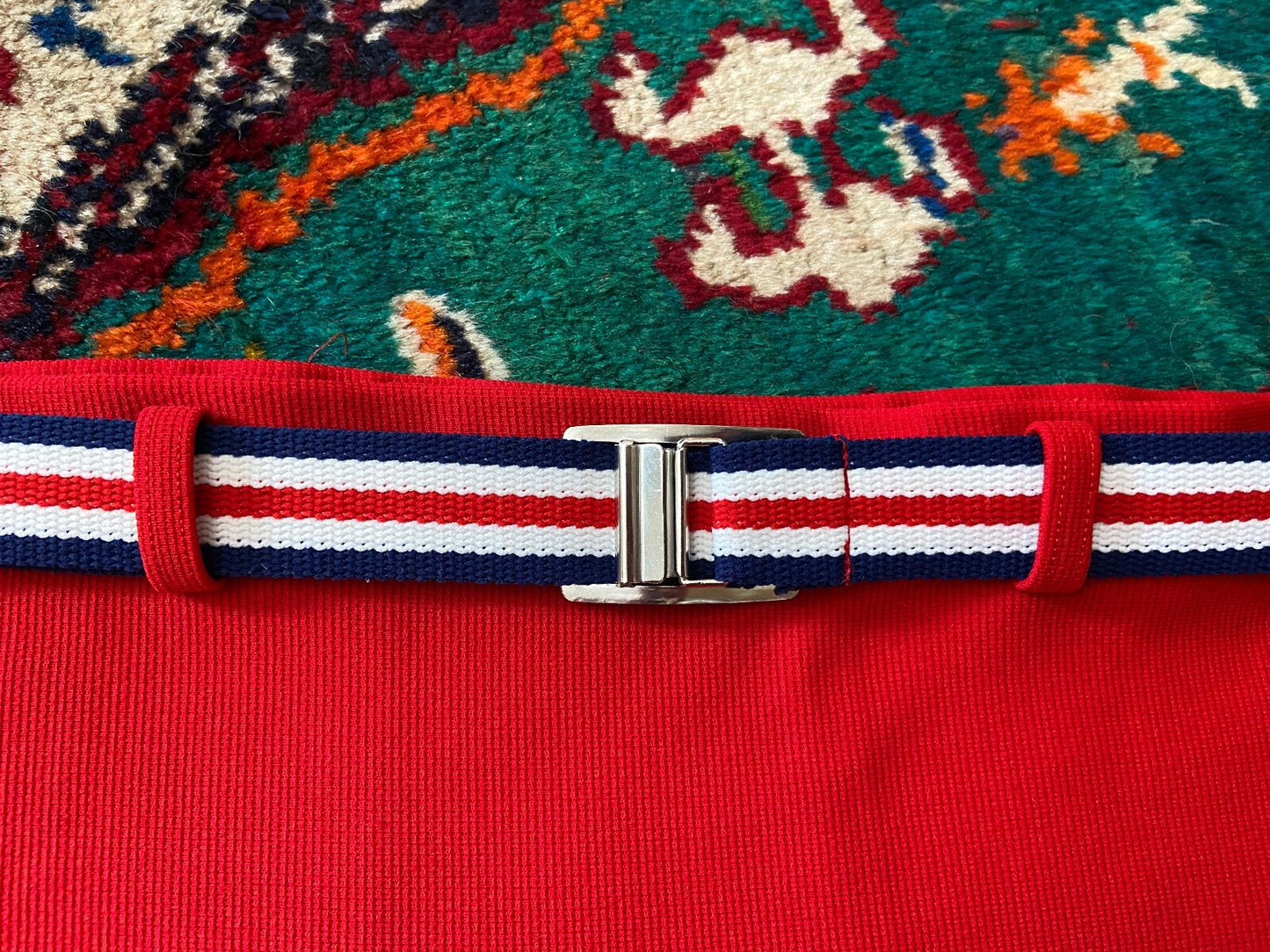 Vintage 1970s Red Belted Swim Shorts