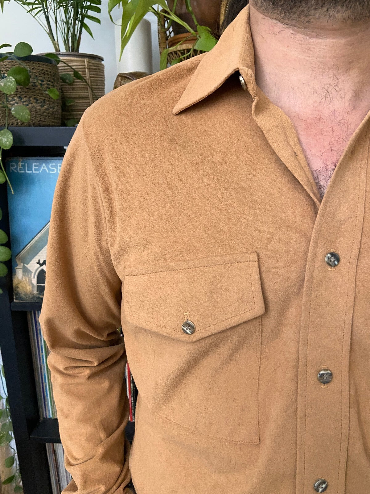 Vintage 1970s Beige Moleskin Shirt