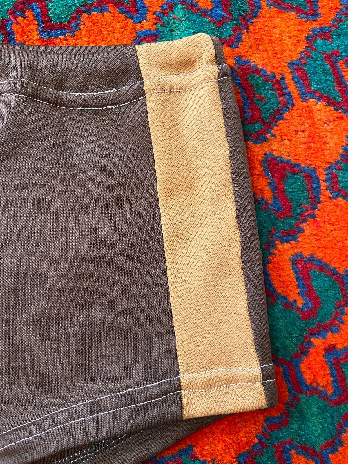 Vintage 1970s Brown & Tan Swim Shorts