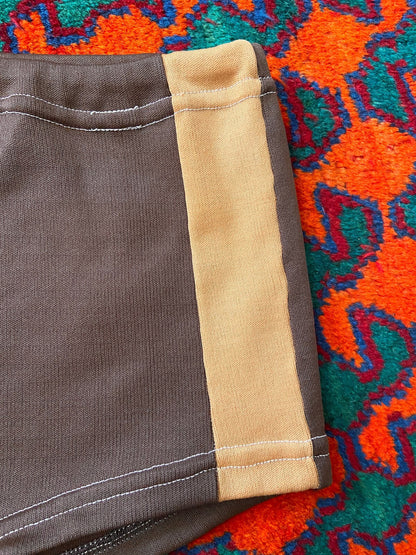 Vintage 1970s Brown & Tan Swim Shorts
