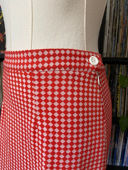 Vintage 1960s Red & White Mod Mini Skirt