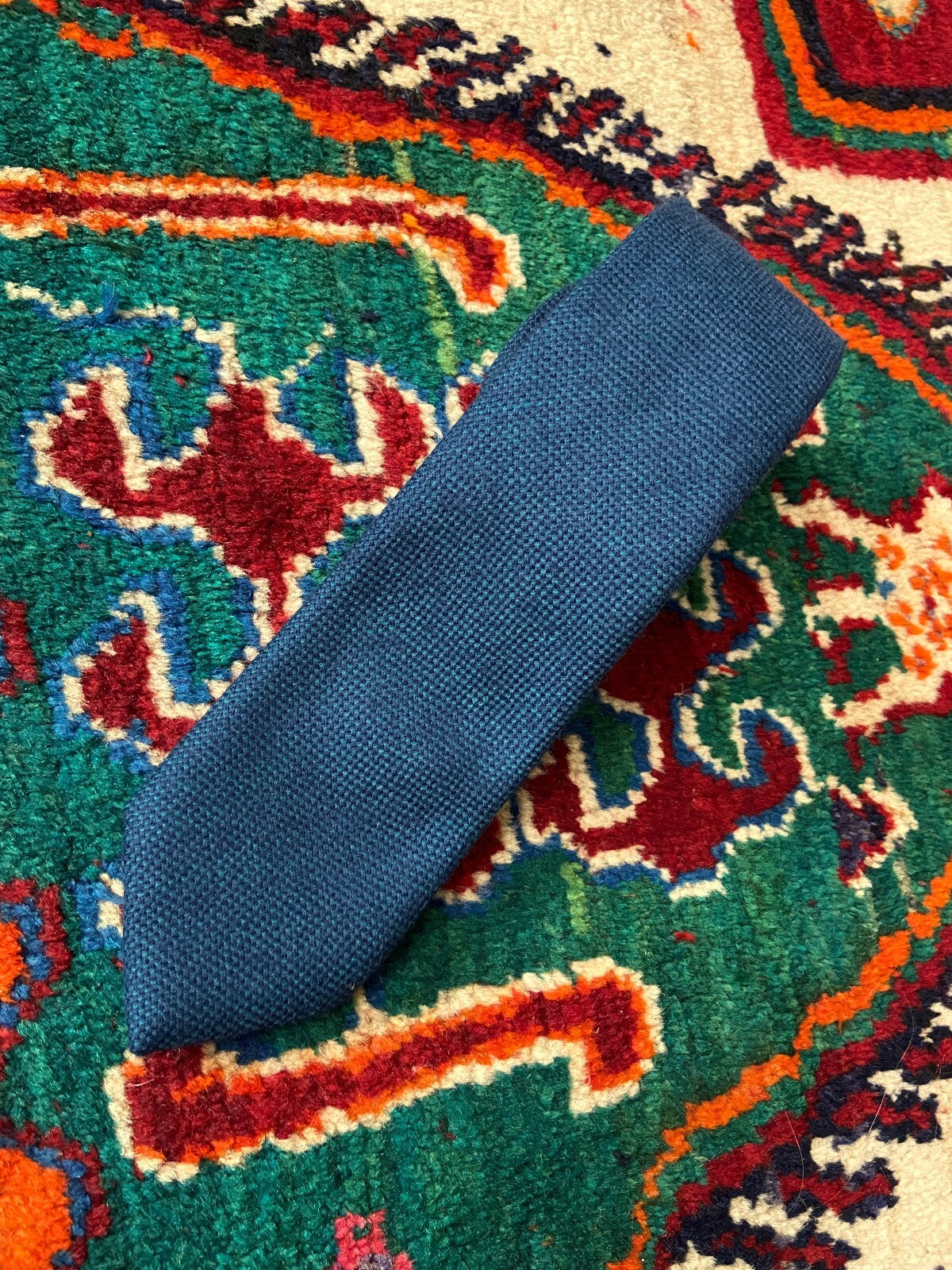 Vintage American 1970s Blue Wool Tie